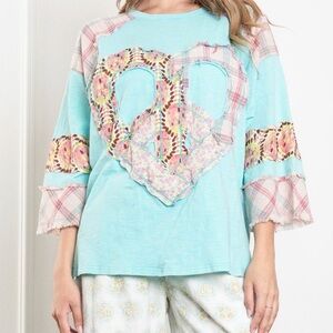 Blue and Pink Short Sleeve Tee